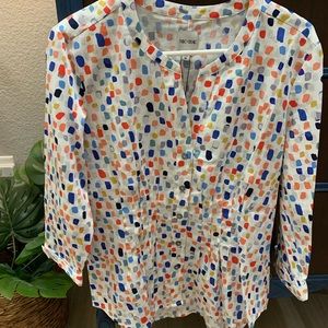 NIC + ZOE New Seaglass Womens Spring Shirt 3/4 Sleeve Multi Color